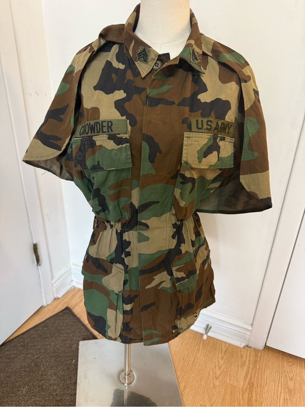 Women’s Army Themed Camouflage Mini Dress - Green Camo